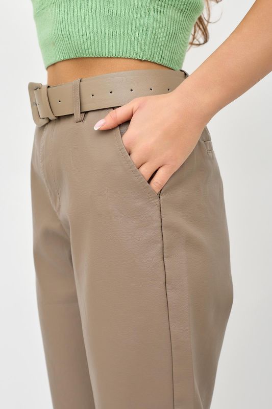 Women's joggers made of eco-leather K article 9171