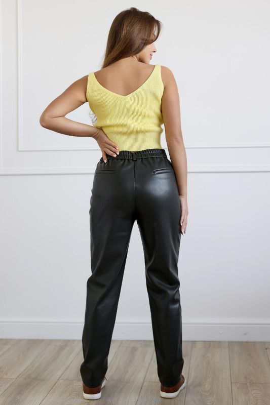 Women's joggers made of eco-leather article 9139